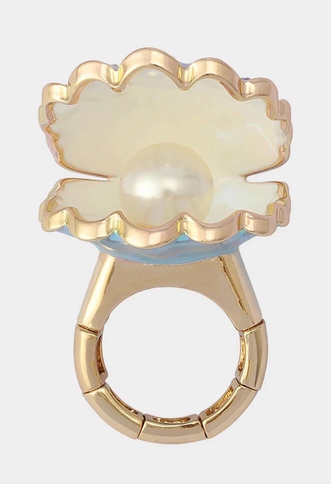 Betsey Johnson Sirens Cove Clam Shell Stretch Ring