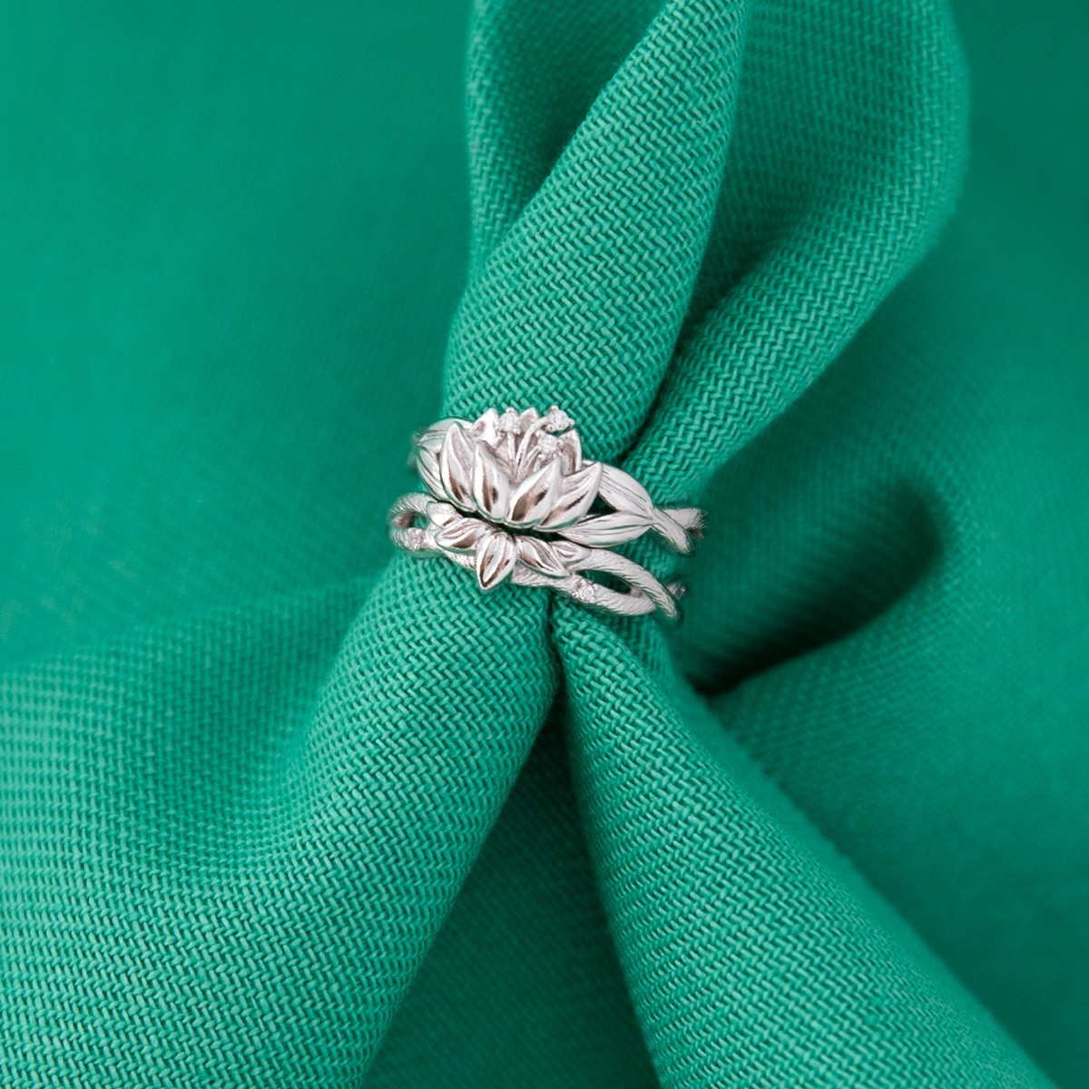 Disney X RockLove ‘The Princess and the Frog’ Tiana Water Lily Stacker Ring Sz 7