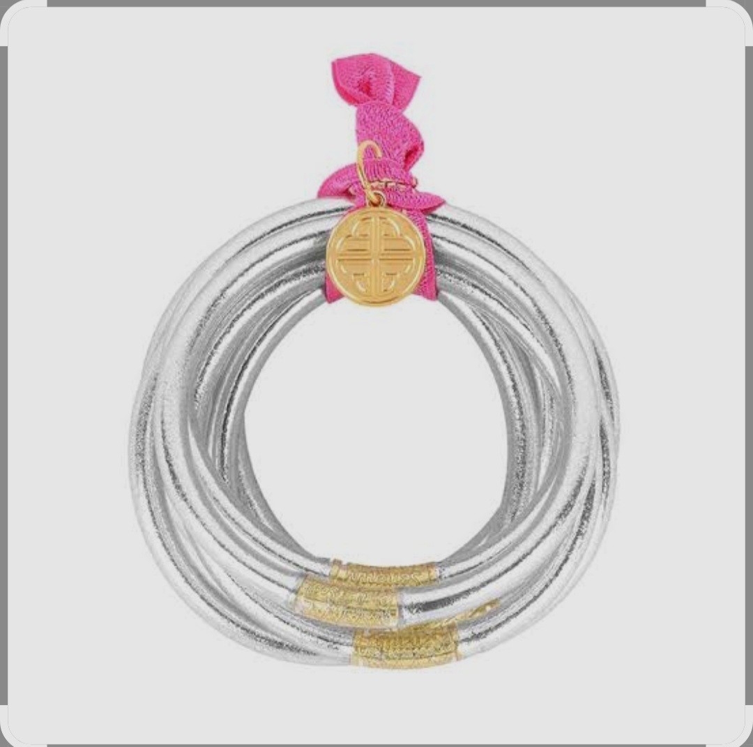 BuDhaGirl Set of 9 Silver Color All Weather BANGLES BRACLETS Medium