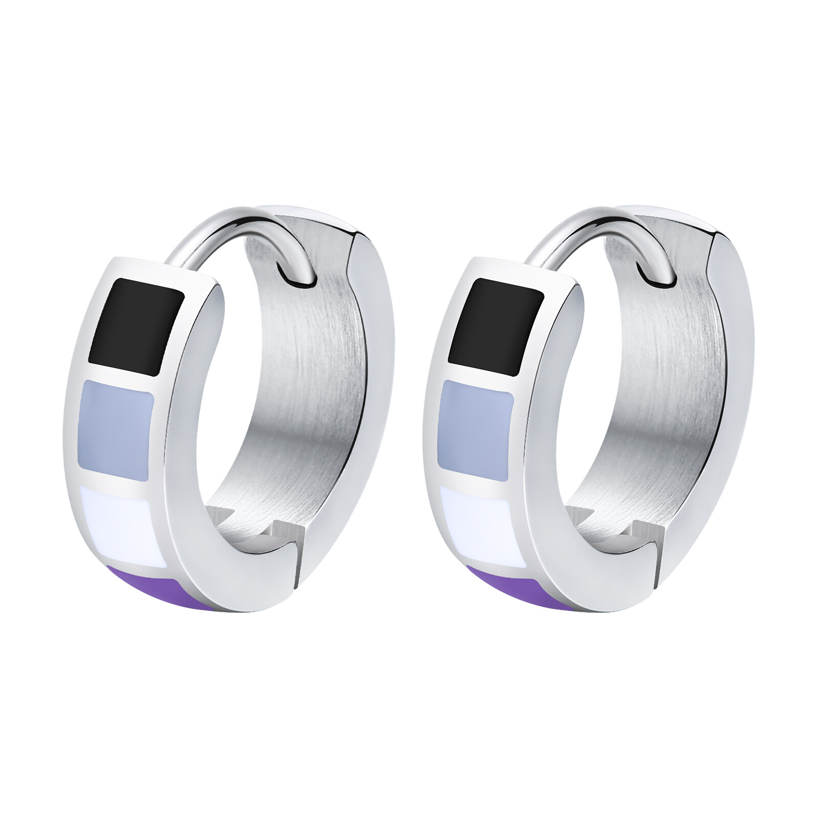 Vnox Small Hoop Earrings for Men Women LGBTQ Rainbow Pride Huggies Hoops Jewelry