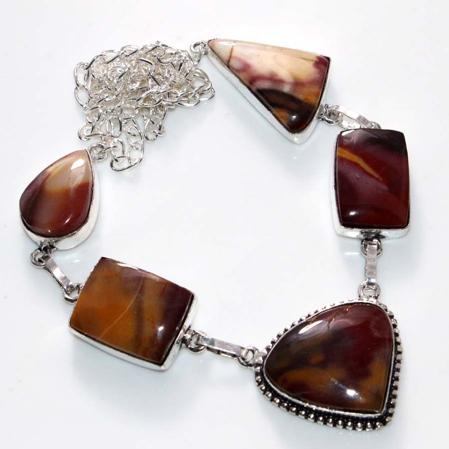 925 Silver Plated Outstanding Mookaite Necklace 18″ Party Theme Jewelry MJ