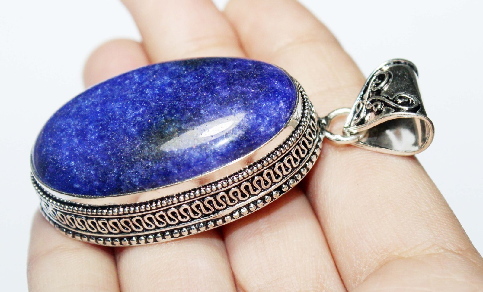 Lapis Lazuli Oval Shape Handmade Gemstone Pendant Jewelry Pendent Size 3 Inches