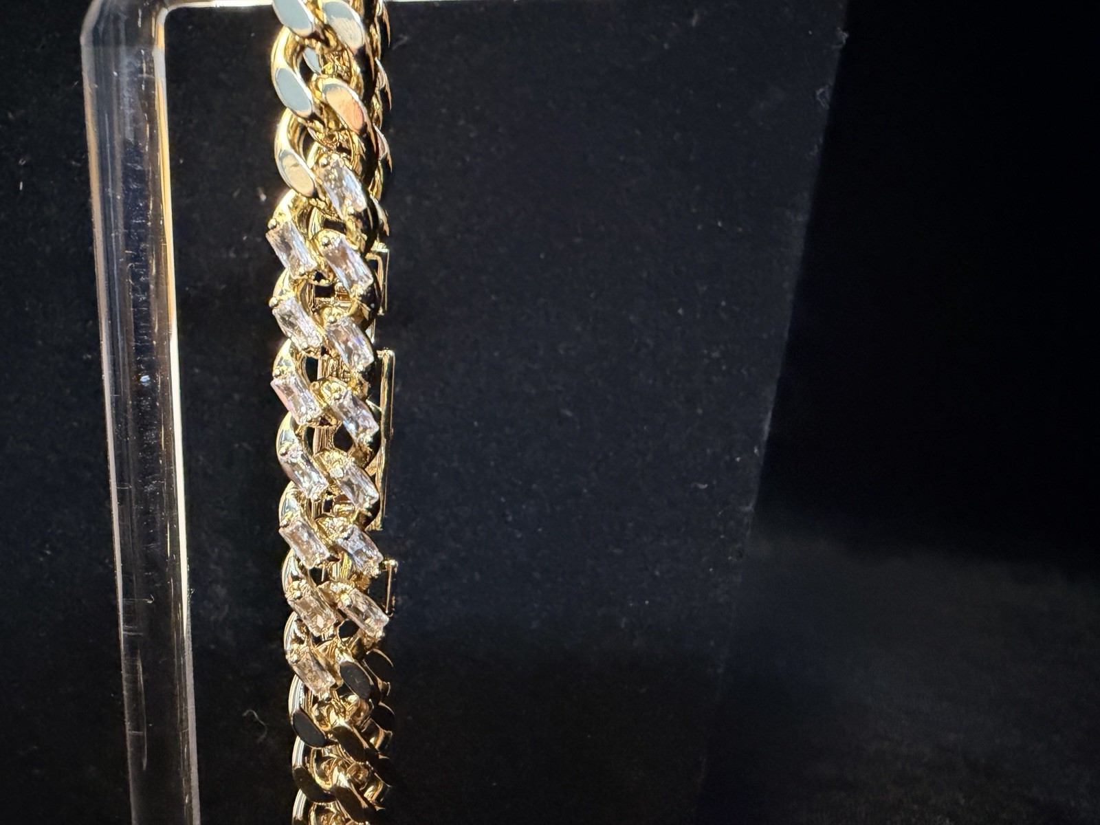 Iced out 14k gold filled 7MM Cuban bracelet AAA CZ Statement Piece 6.5-7.5 in
