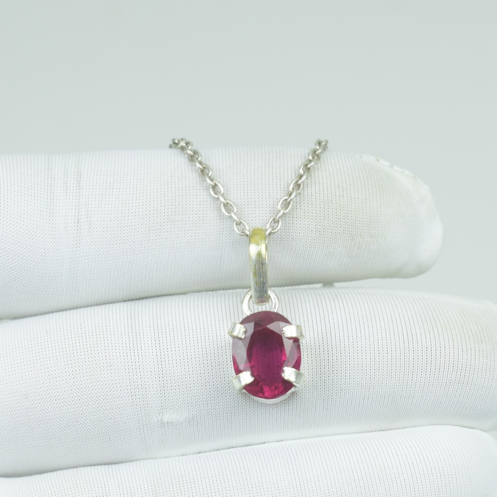 13Ct Beautiful Oval Garnet Red Necklace, January Birthstone Gift For Her Pendant