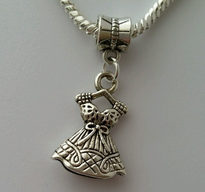 Princess Dress Girl Clothes Daughter Dangle Bead for European Charm Bracelet