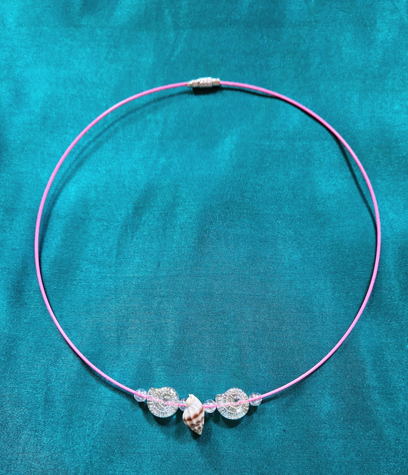 BigTimeRockShow Sea Treasure Focal Seashell, Iridescent Glass Nautilus, bubbles