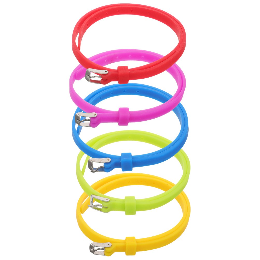 5Pcs High Elasticity Silicone Bracelets Skin Friendly Decorative Wristbands