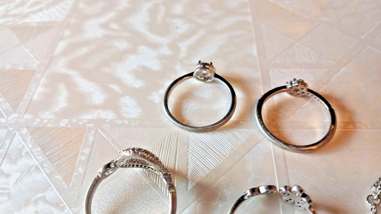 Silver Tone Crystal Swan Bracelet & Rings Set 5Pcs Fashion Jewelry For Women