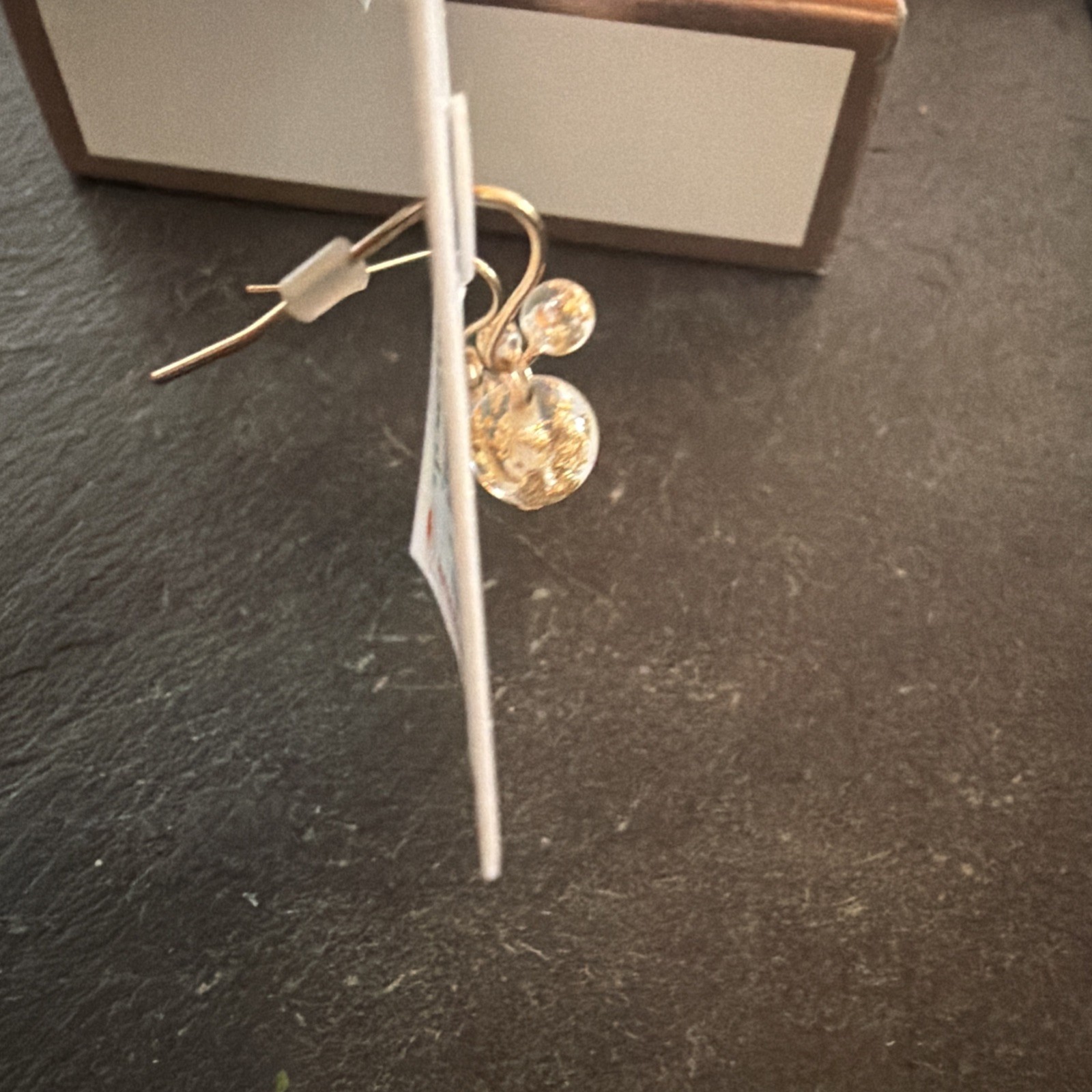 LC Lauren Conrad Gold Tone Clear Bead Drop Dangle Earrings Pierced NWT