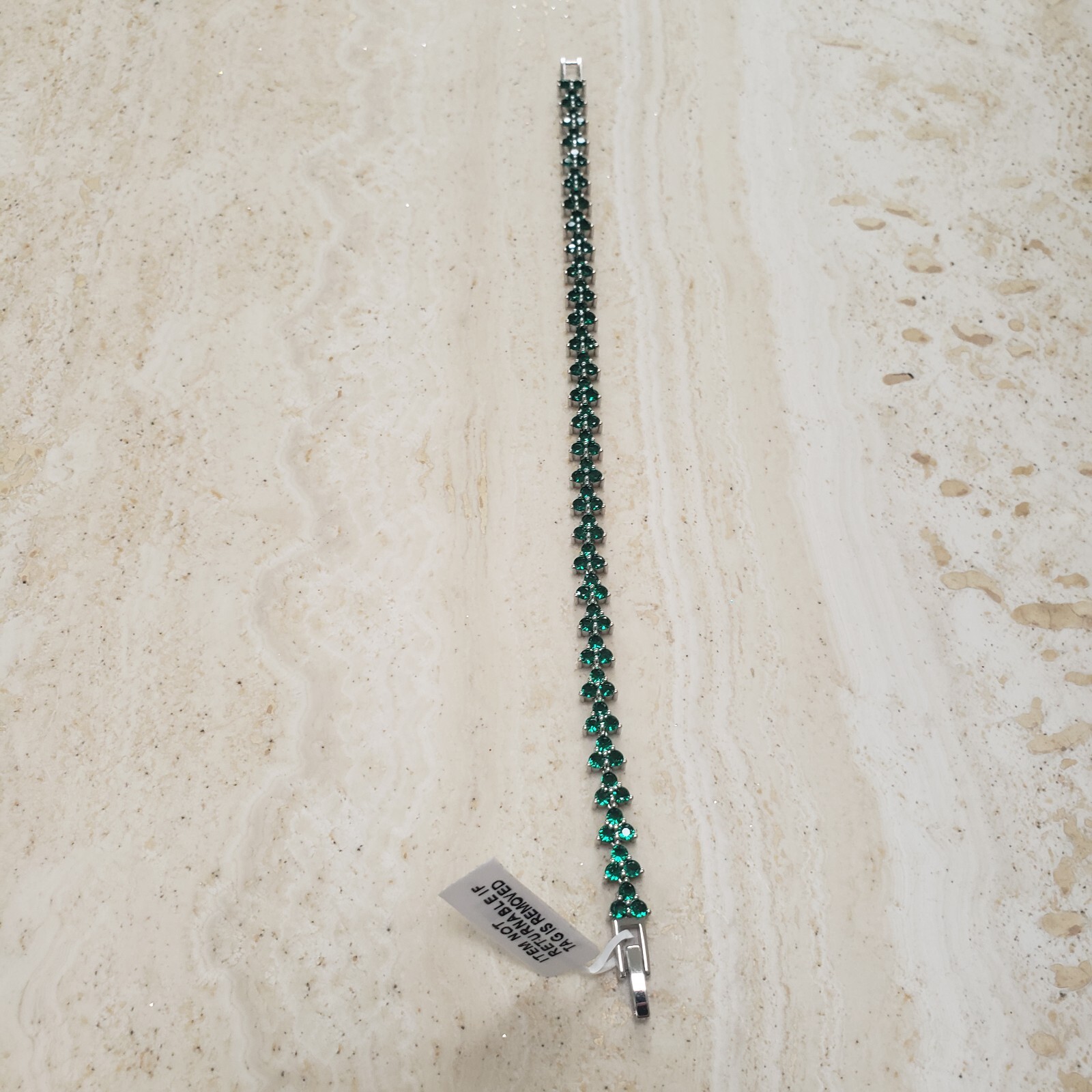 Austrian Green Crystal Tennis Bracelet/Anklet, 18.5cm /7.25 inches