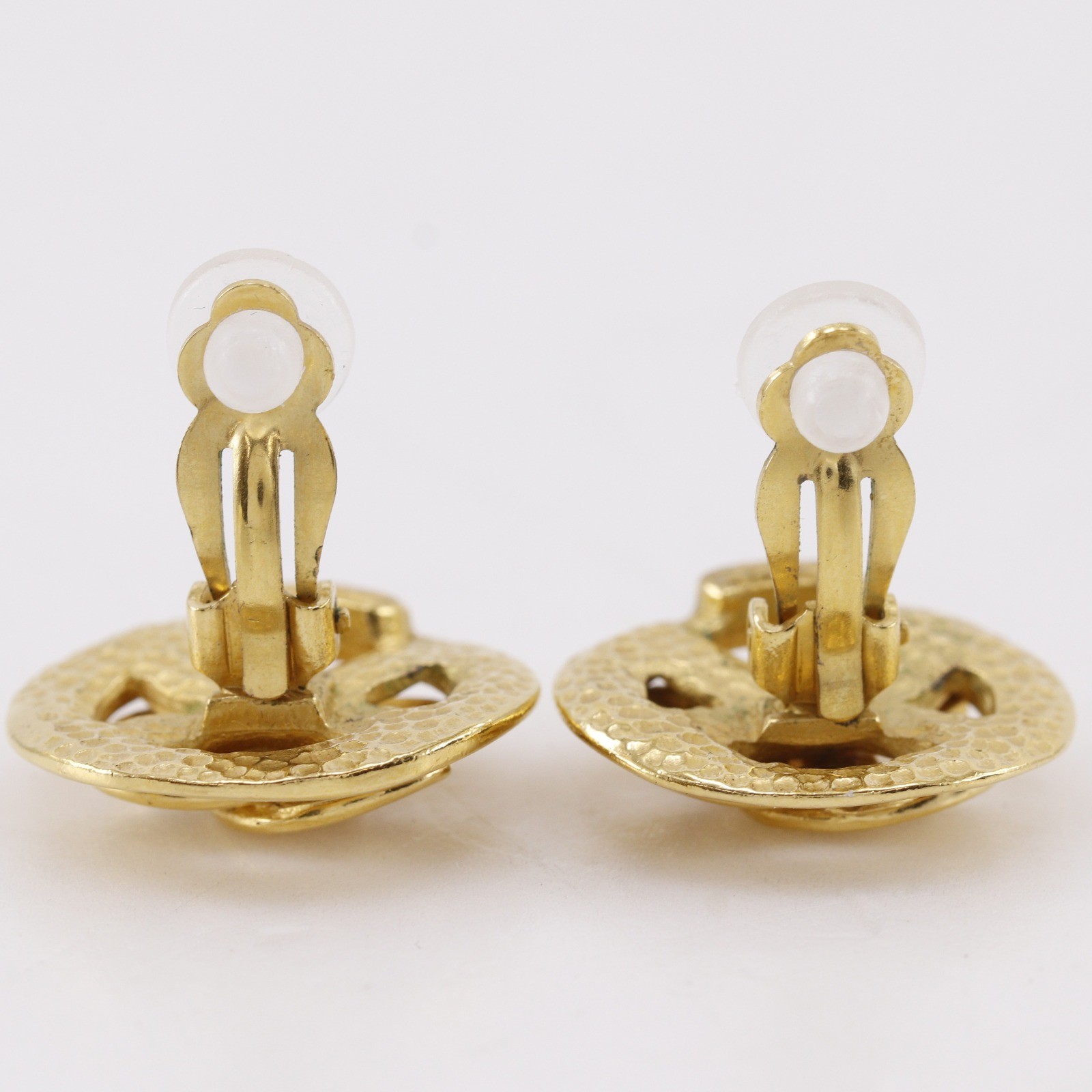 CHANEL COCO Mark Earring 96P vintage Plated Gold 10.8g Women