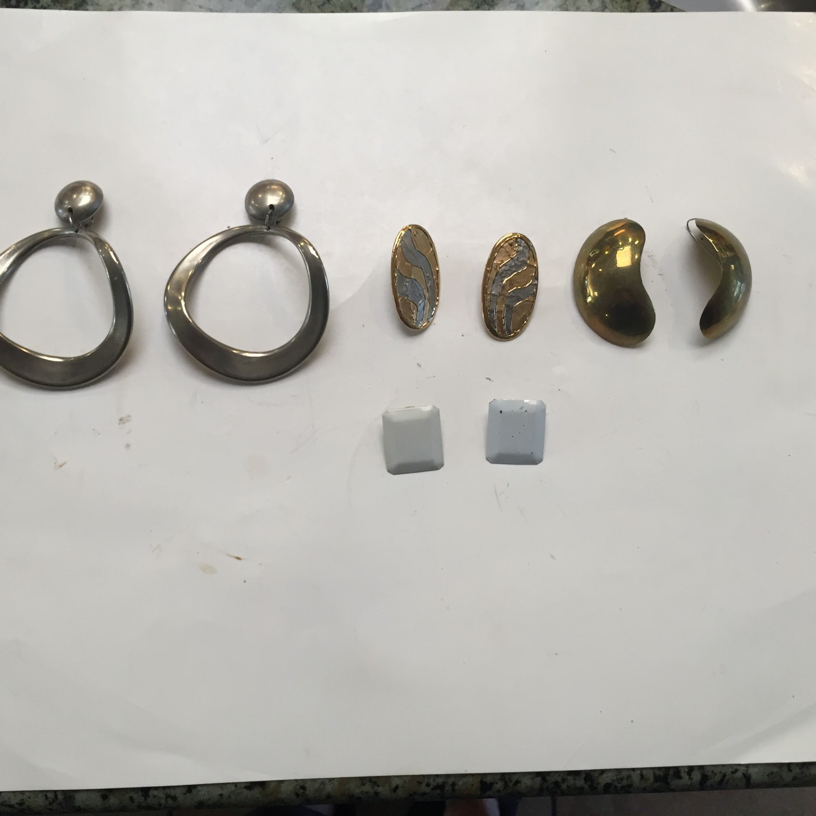 Vintage Retro Earrings ~ Metal ~ 4 sets ~ Details in condition & Description