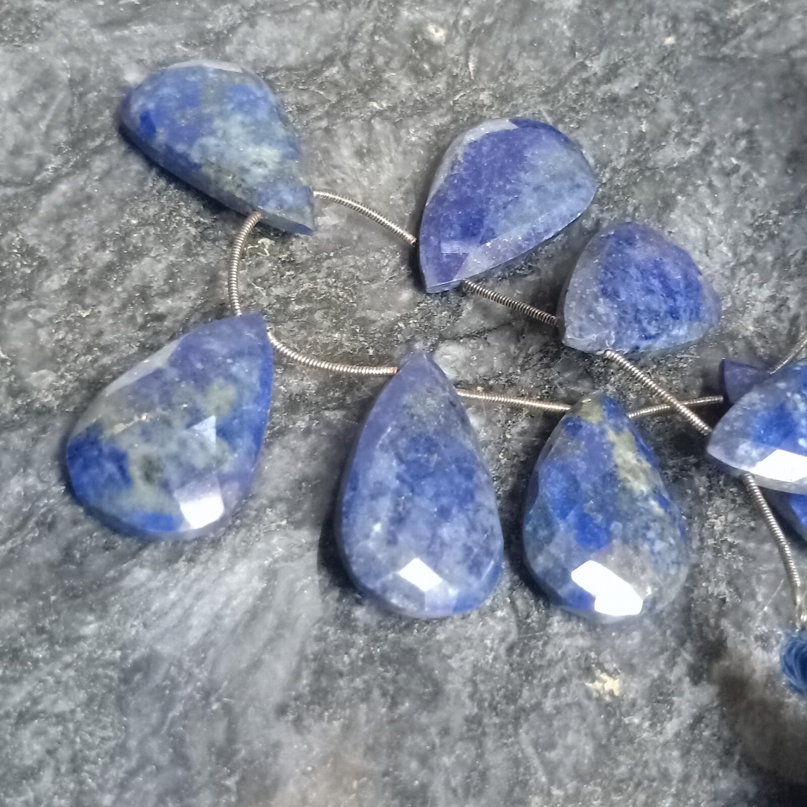 AAA Quality Lapis lazuli pear Gemstone Beads, side Drilled Gemtone ,8inch v5