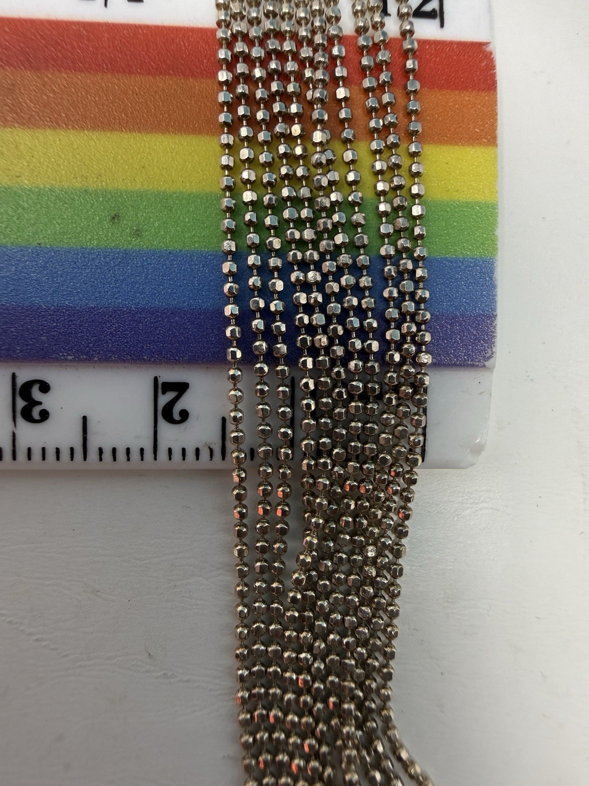 Sterling Silver 925 Multi-Strand Beaded Chain Bracelet Slide Clasp Vintage 10.9g