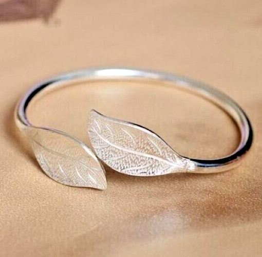 VALENTINE GIFT 4 WOMEN’S Adjustable Solid Metal Charm “LEAF” Toe Ring 925 Silver