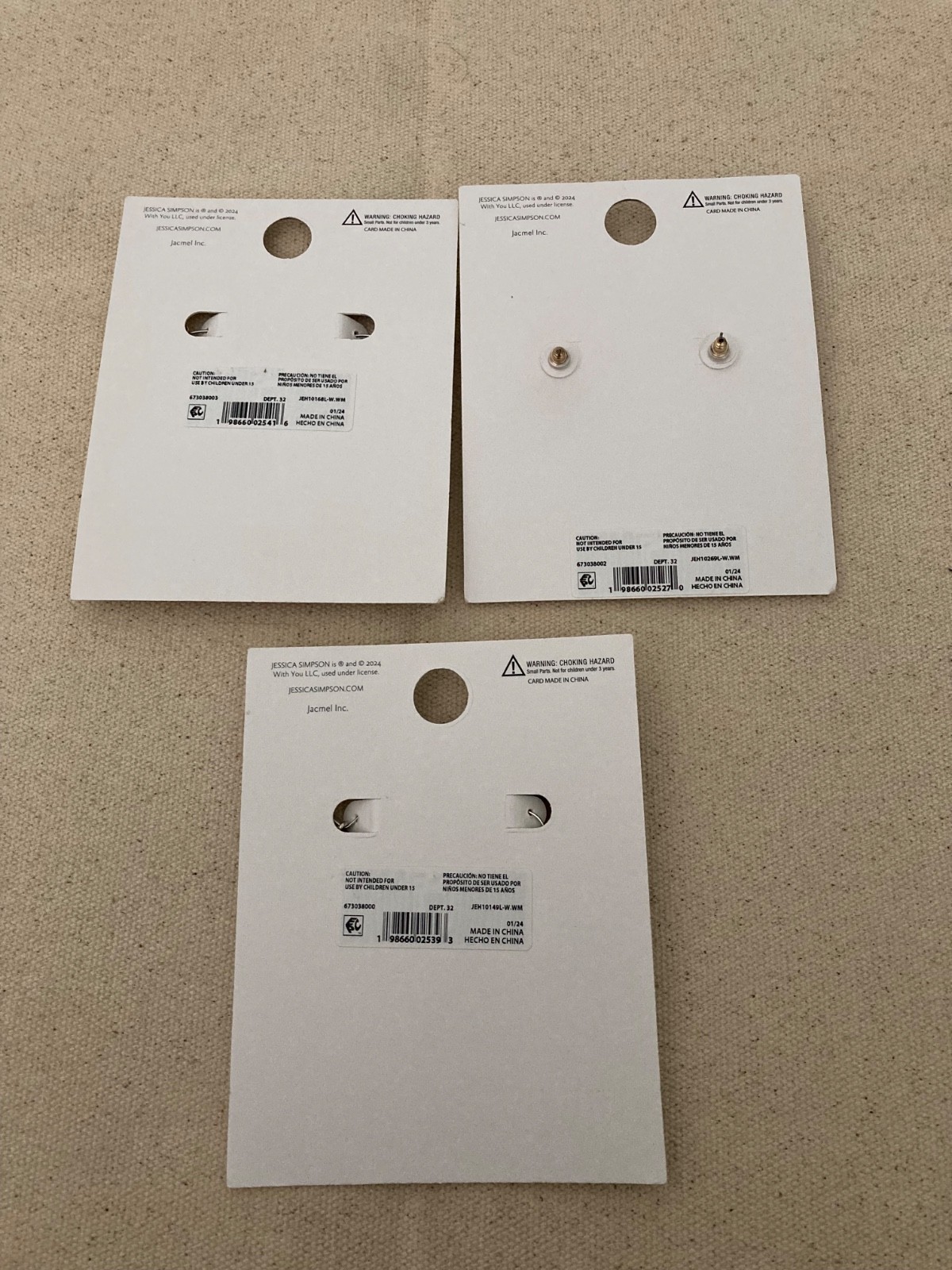 Jessica Simpson Gold Color and Filligre Earring Lot