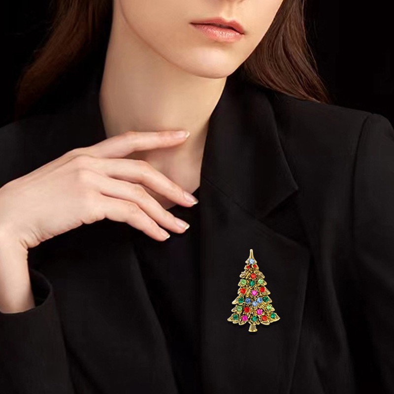 Christmas Candy Cane Bow Brooch Pin Colorful Rhinestone Holiday Gift Jewelry