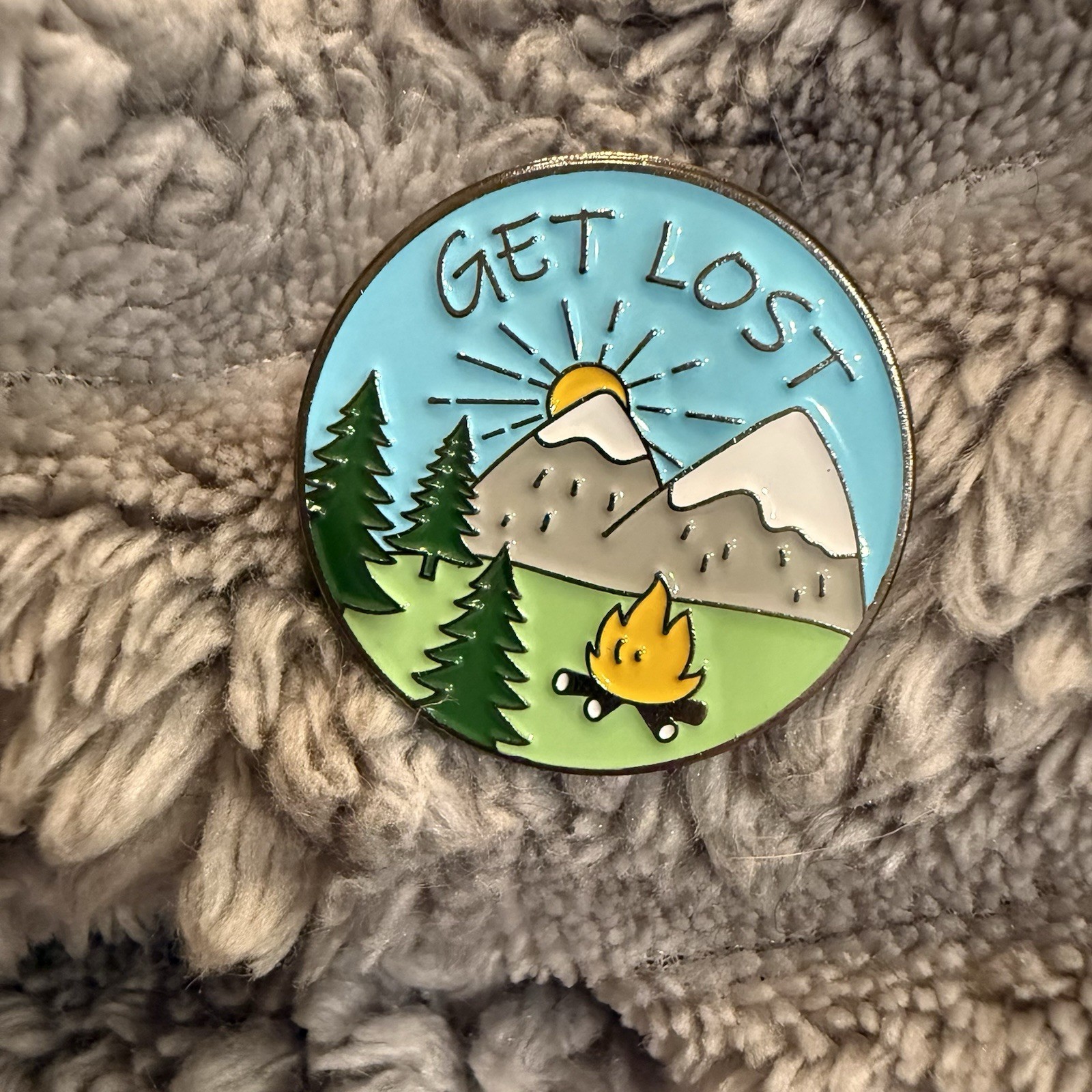 Enamel Pin Adventure Get Lost Outdoors Brooch Backpack Travel Camping Hiking New