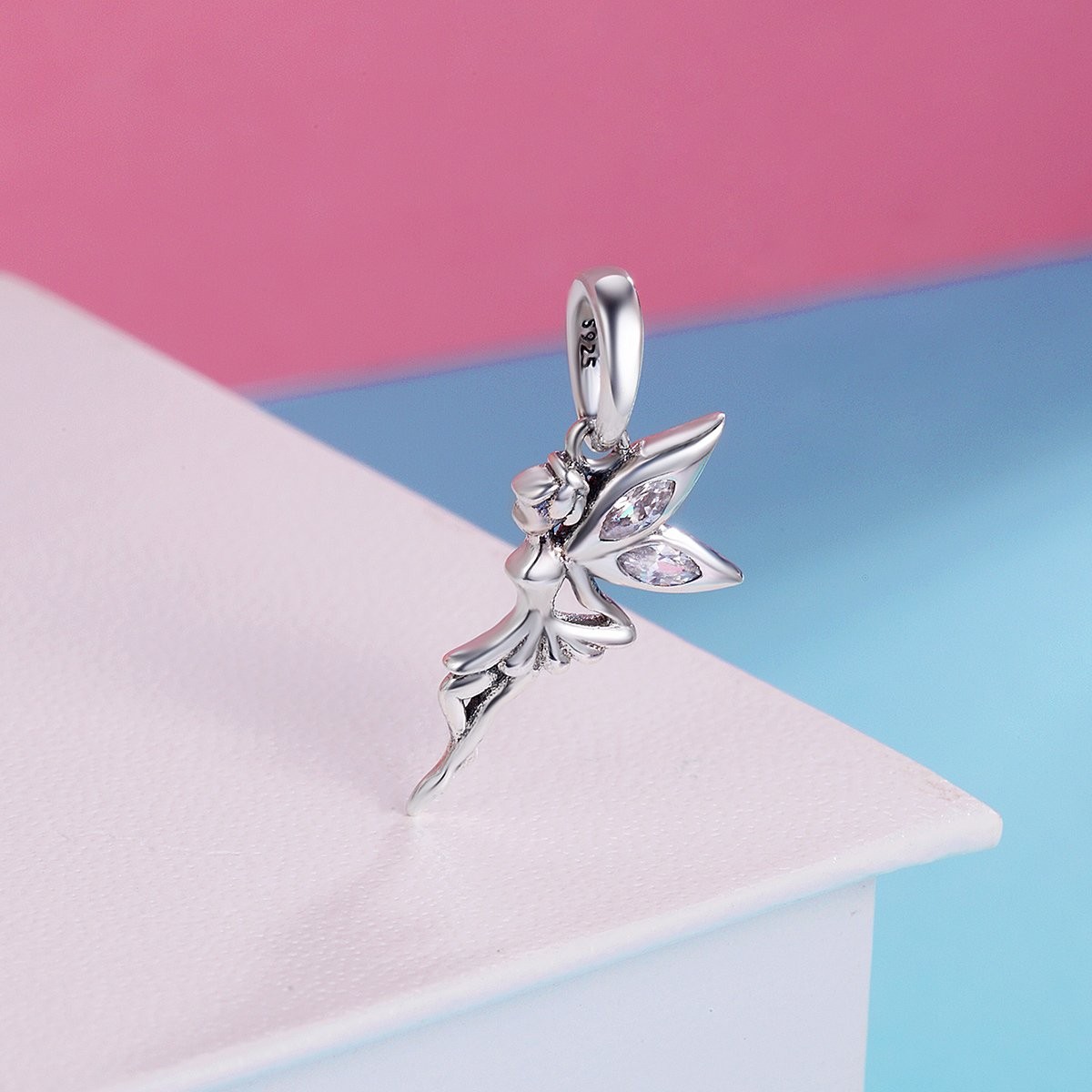 925 Sterling Silver Flower Fairy Dangle Charms for Bracelet Necklaces Flower …