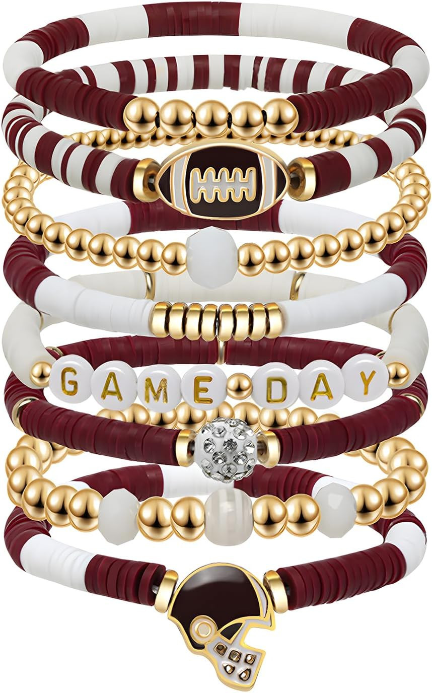 Game Day Football Charm Bracelet: Stackable Sports Jewelry for Moms & Dads – Per
