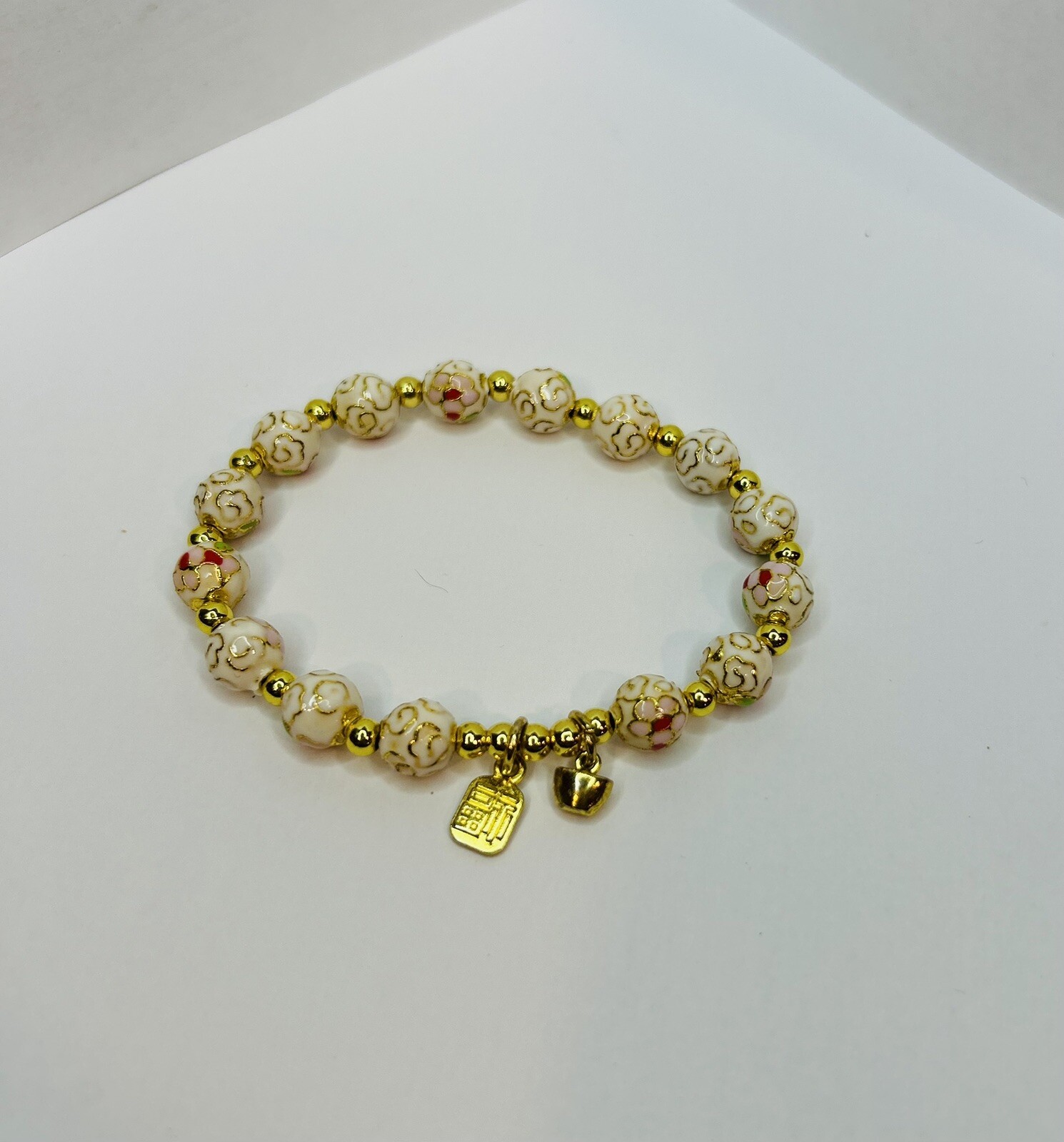 Cloisonne Flower Ceramic Bracelet Beads Palace Enamel Hand String Ethnic Style