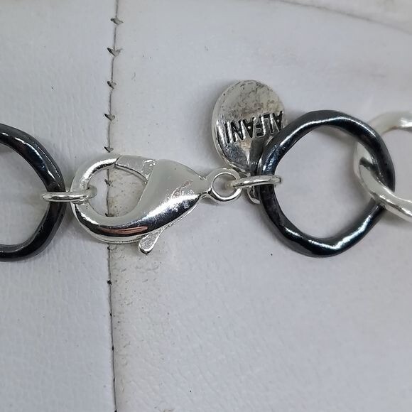 Alfani black, gold, and silver hoop necklace