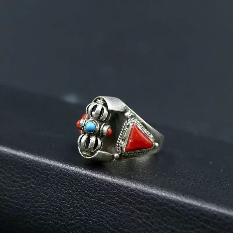 New Adjustable Handmade Ethnic Rotating Vajra Spinning Ring Unisex