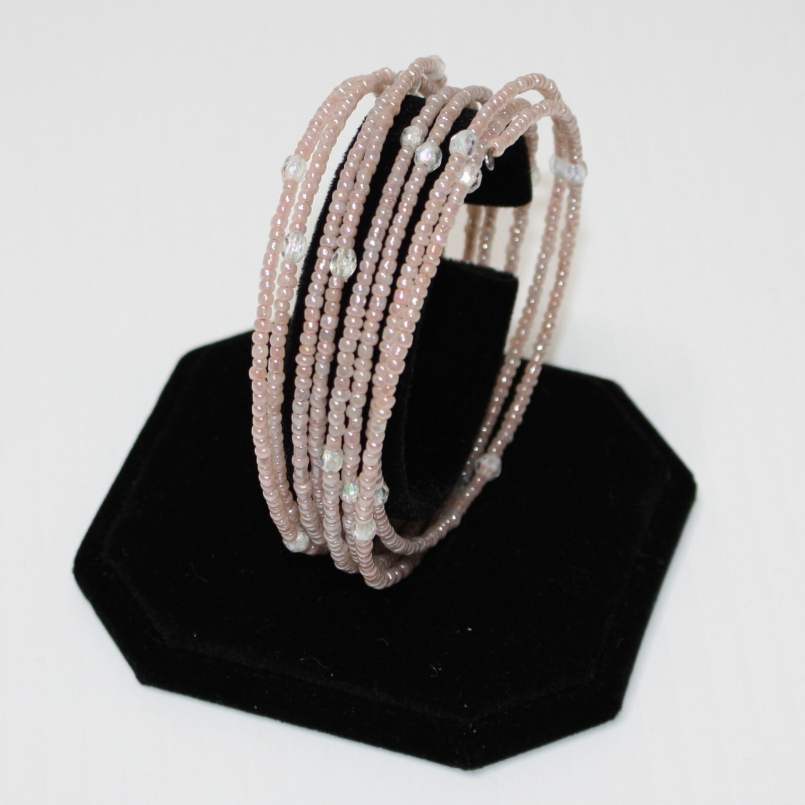 Blush Pink Beaded Multi-strand Wrap Bracelet NWOT