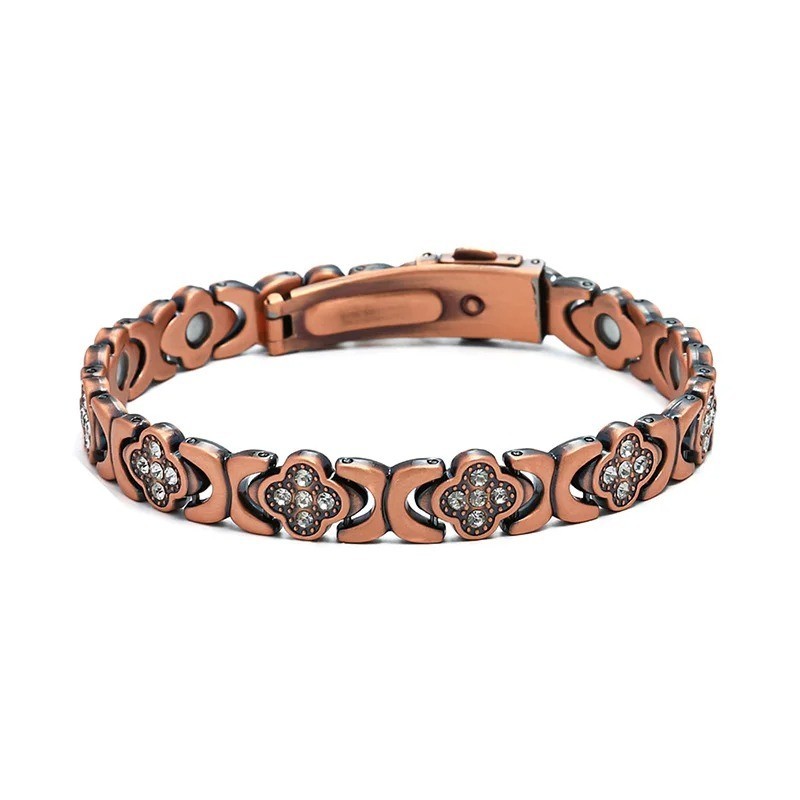Women’s Magnetic Bracelet Clover Crystal Adjustable Pain Relief Arthritis