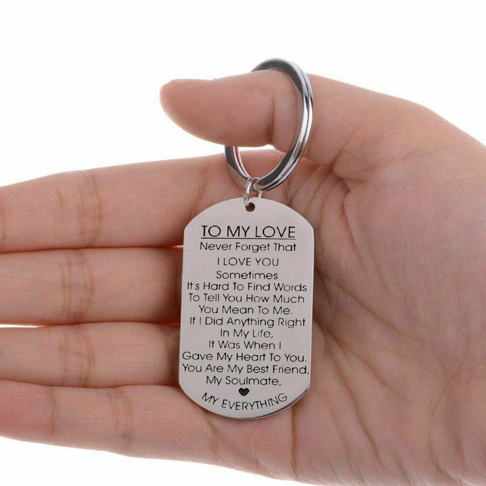 To My Love Couple Keychain To My Wife Necklace Girlfriend Wife Anniversary Gifts