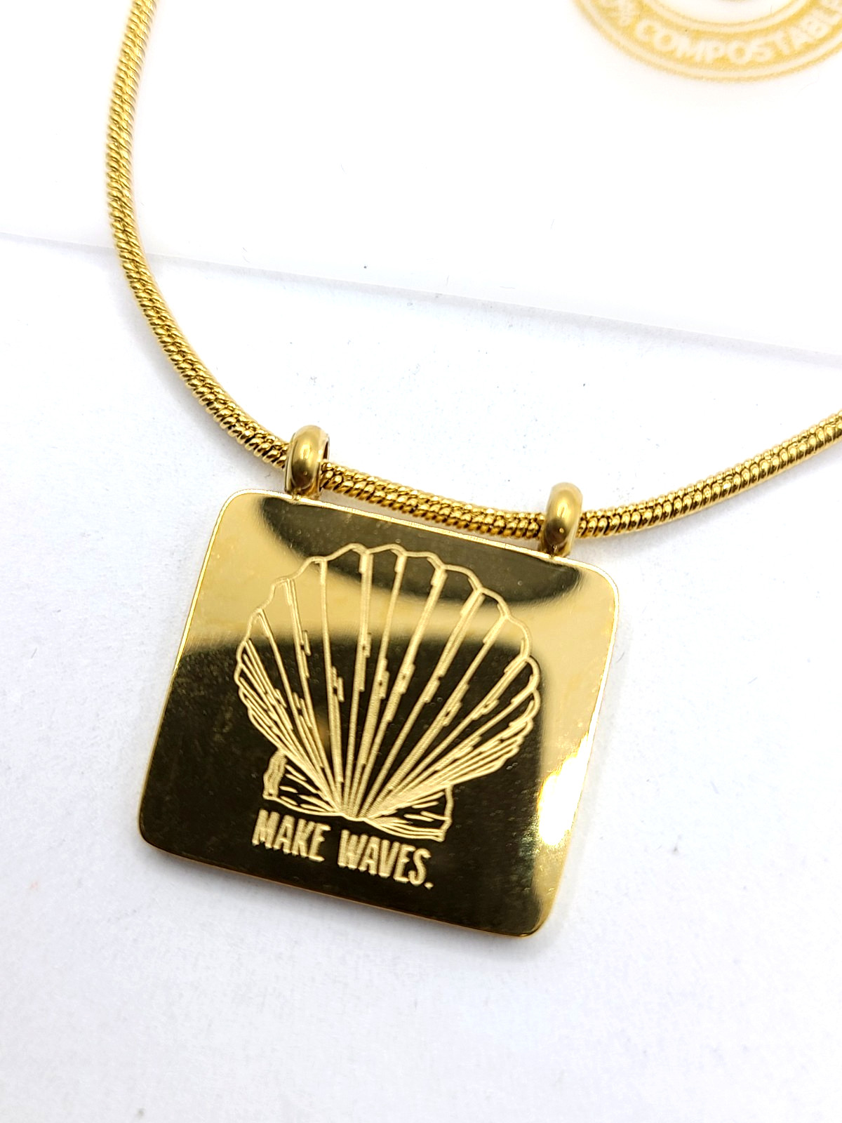 Raising Surfers The Wave Heart Gold plated 17.5 + 2 inch