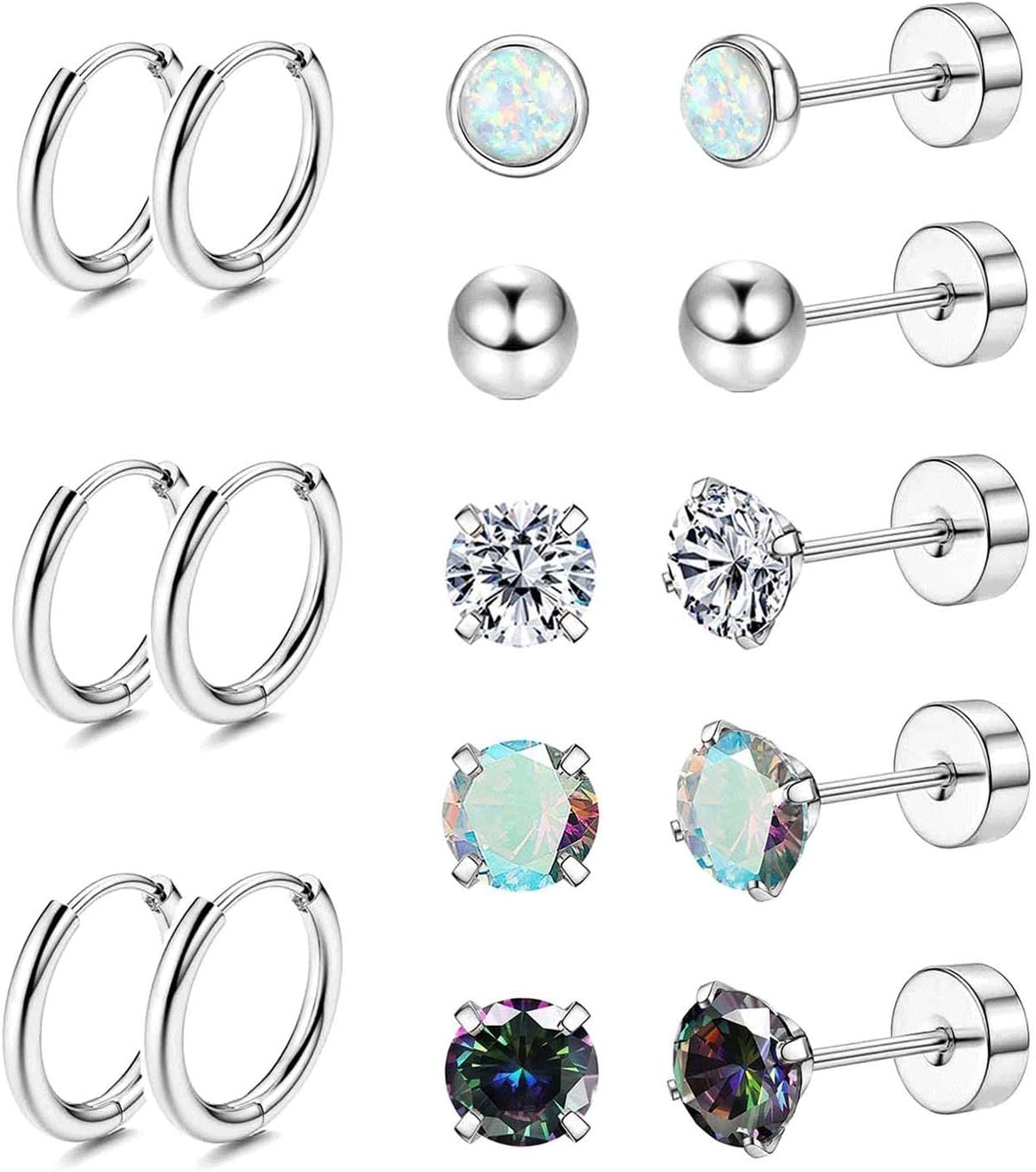 Surgical Steel Earrings for Sensitive Ears Hypoallergenic 20G Stainless Steel St