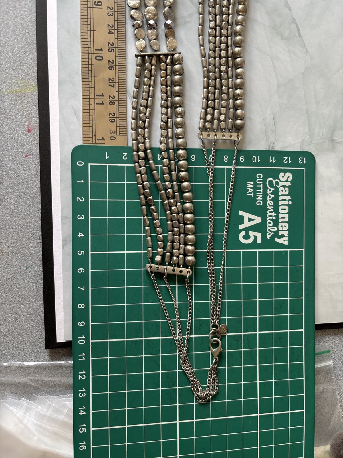 Statement Necklace Layered Chains Beads Faceted Biker Prom Goth Whimsy Trend
