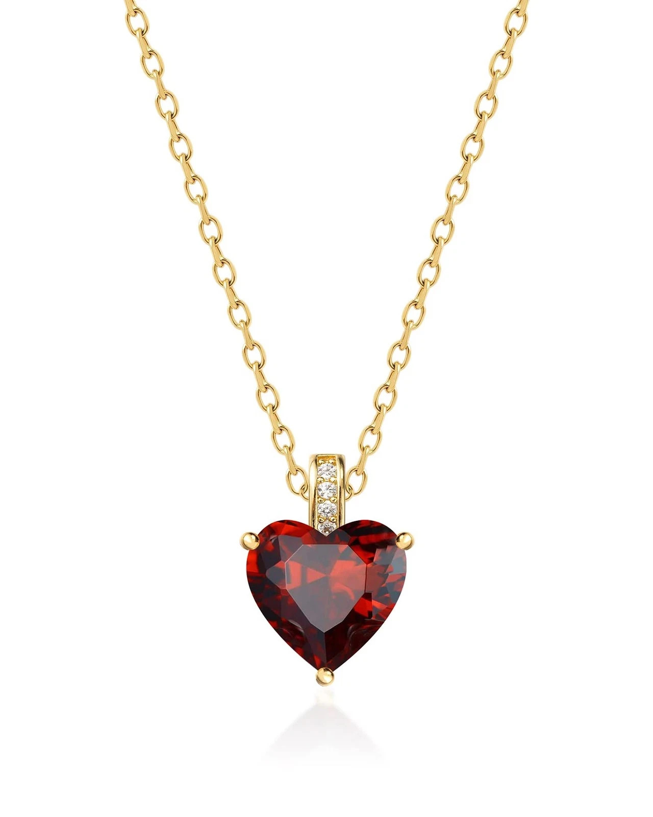 MIDDLUX Heart Necklaces for Women, Garnet Necklace, Birthstone Necklace for W…