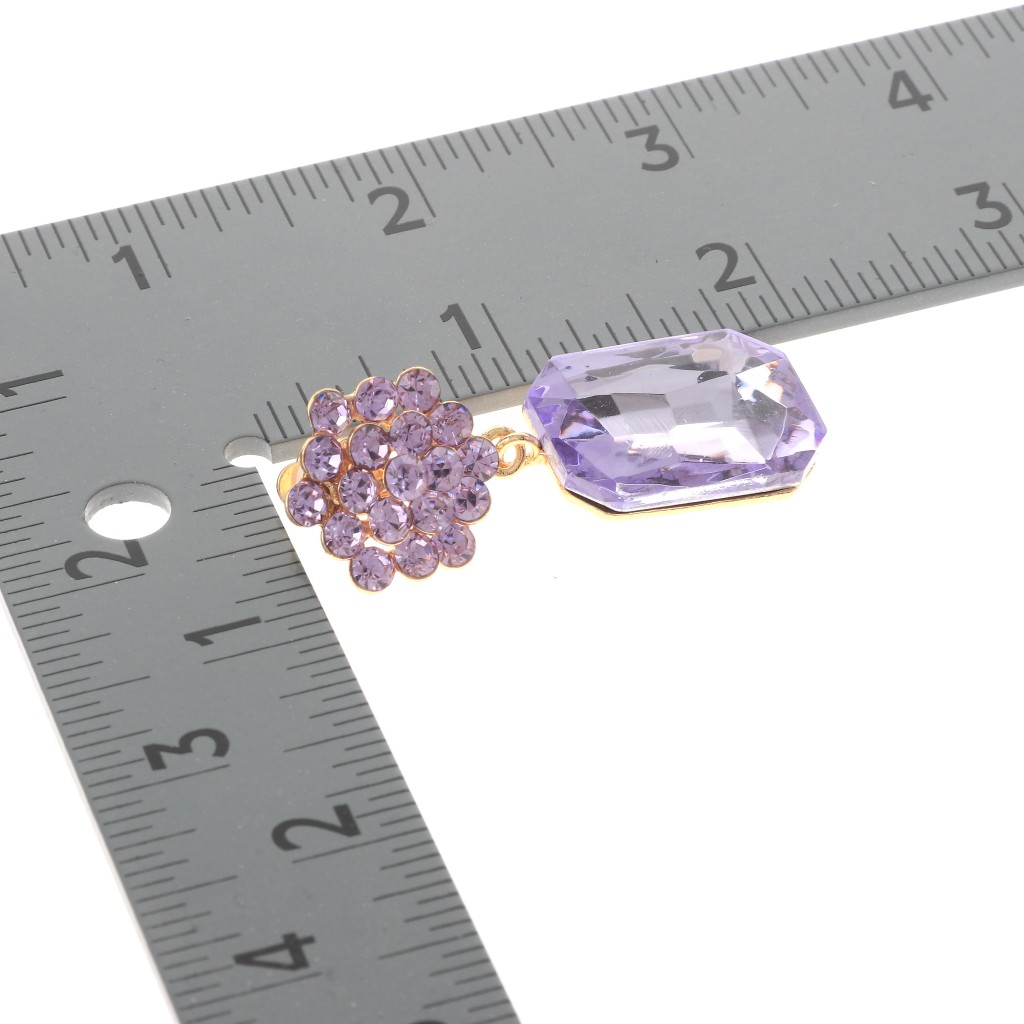 Gold Tone Metal Crystal Rhinestone Clip-On Earrings ER2629-LV
