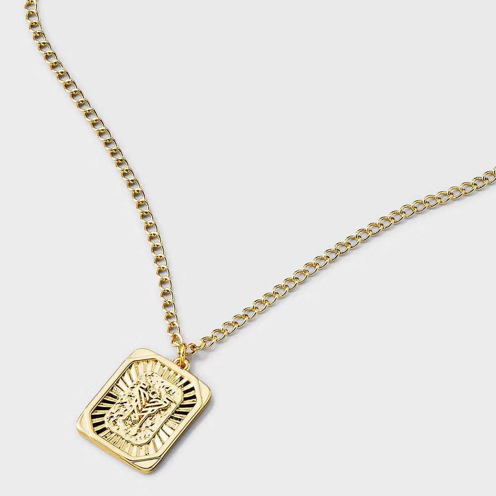 Bijoux Sport by Luv Aj MLS Gold Logo Dog Tag Pendant Necklace