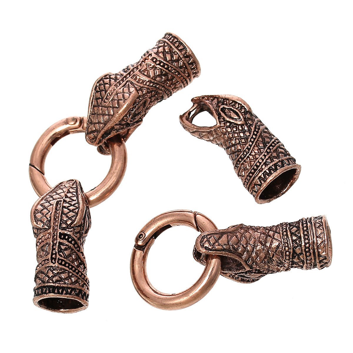 1 Pc Snake Hook Clasp Antique Copper for Leather Bracelet 2-7/8″ Fits 10.5mm …