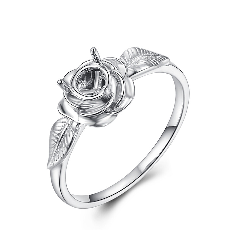 Sterling Silver Prong Setting Round 5mm Semi Mount Beautiful Ring Fine Jewelry