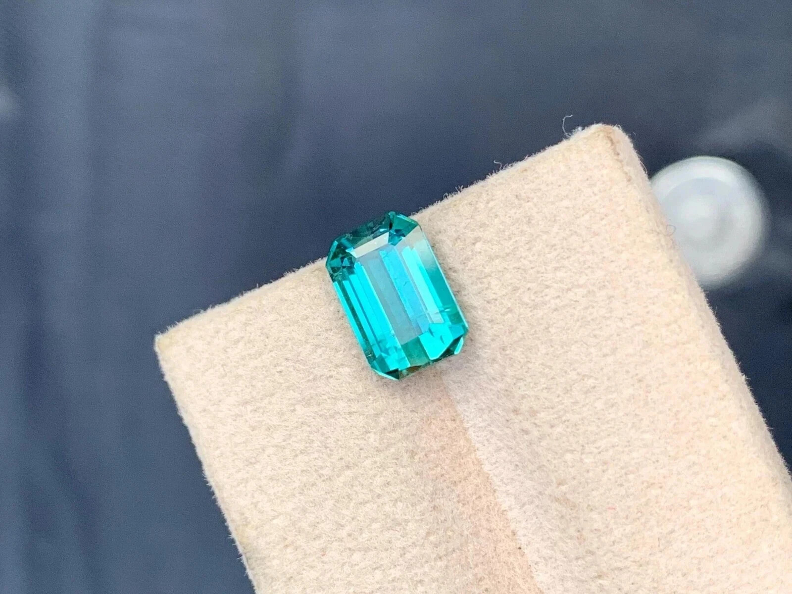 2.6 Ct Certified Natural Paraiba Tourmaline Neon Blue Emerald Cut Loose Gemstone