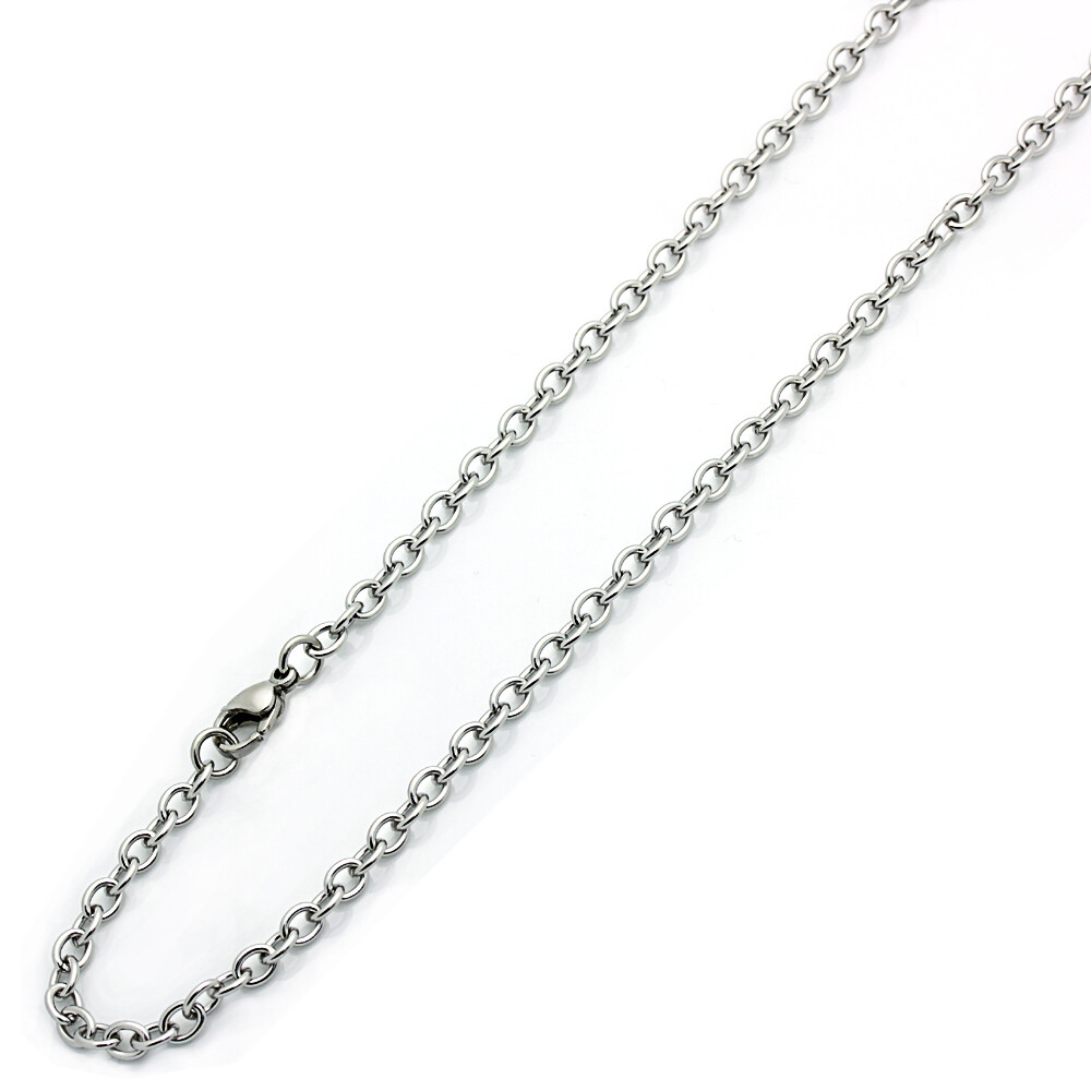 Men & Women 925 Sterling Silver Chain 2.9mm Italian Rolo Link Chain Necklace