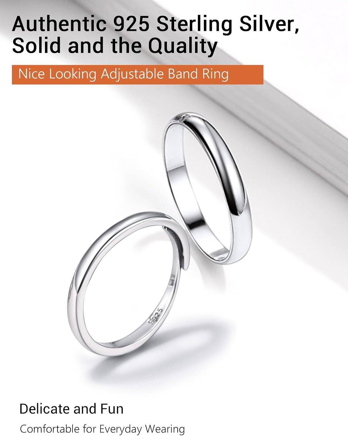Solid Sterling Silver Stackable Knuckle Finger Ring