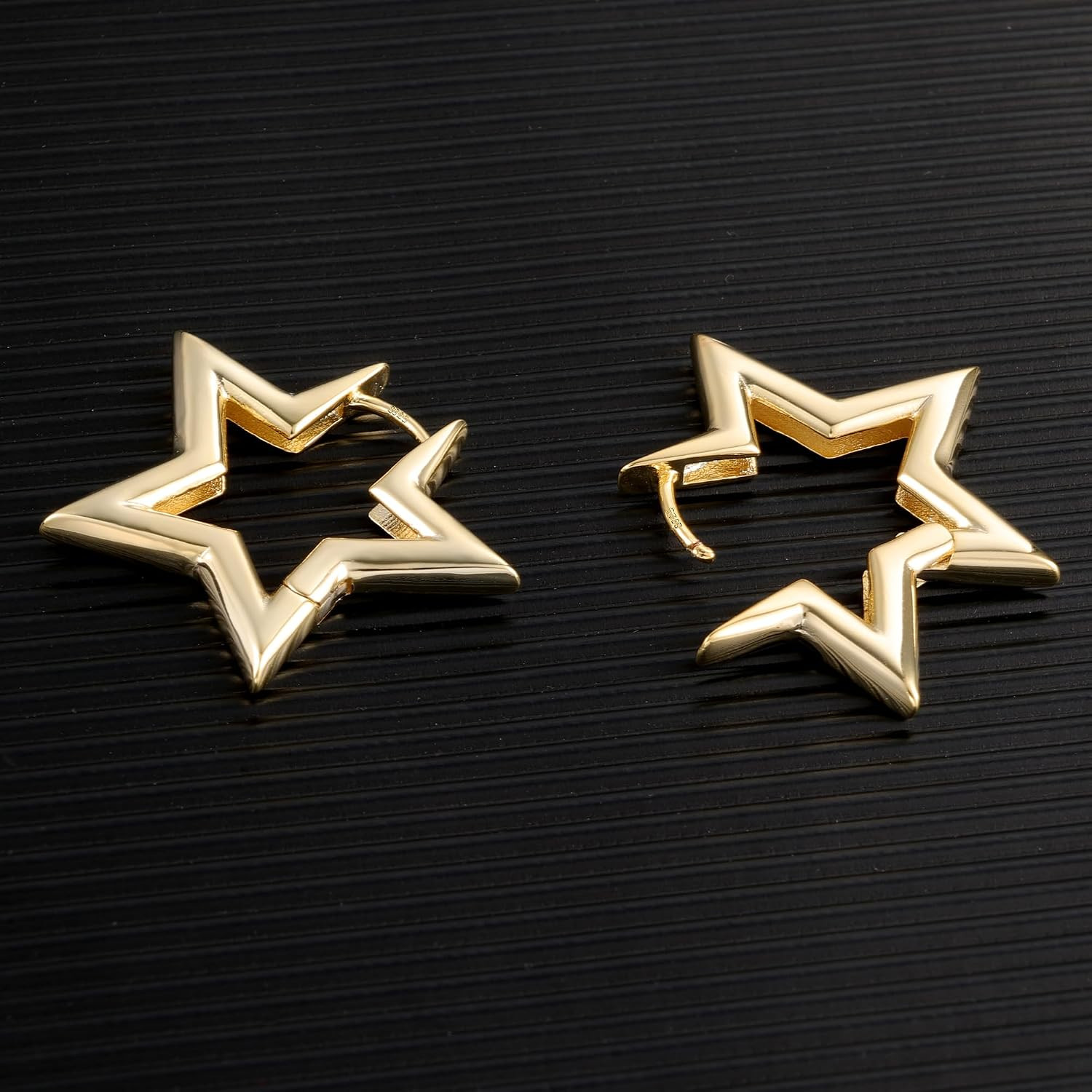 Silver Earrings Star Geometric Rhombus Silver Hoop Earrings for Women Trendy Sma