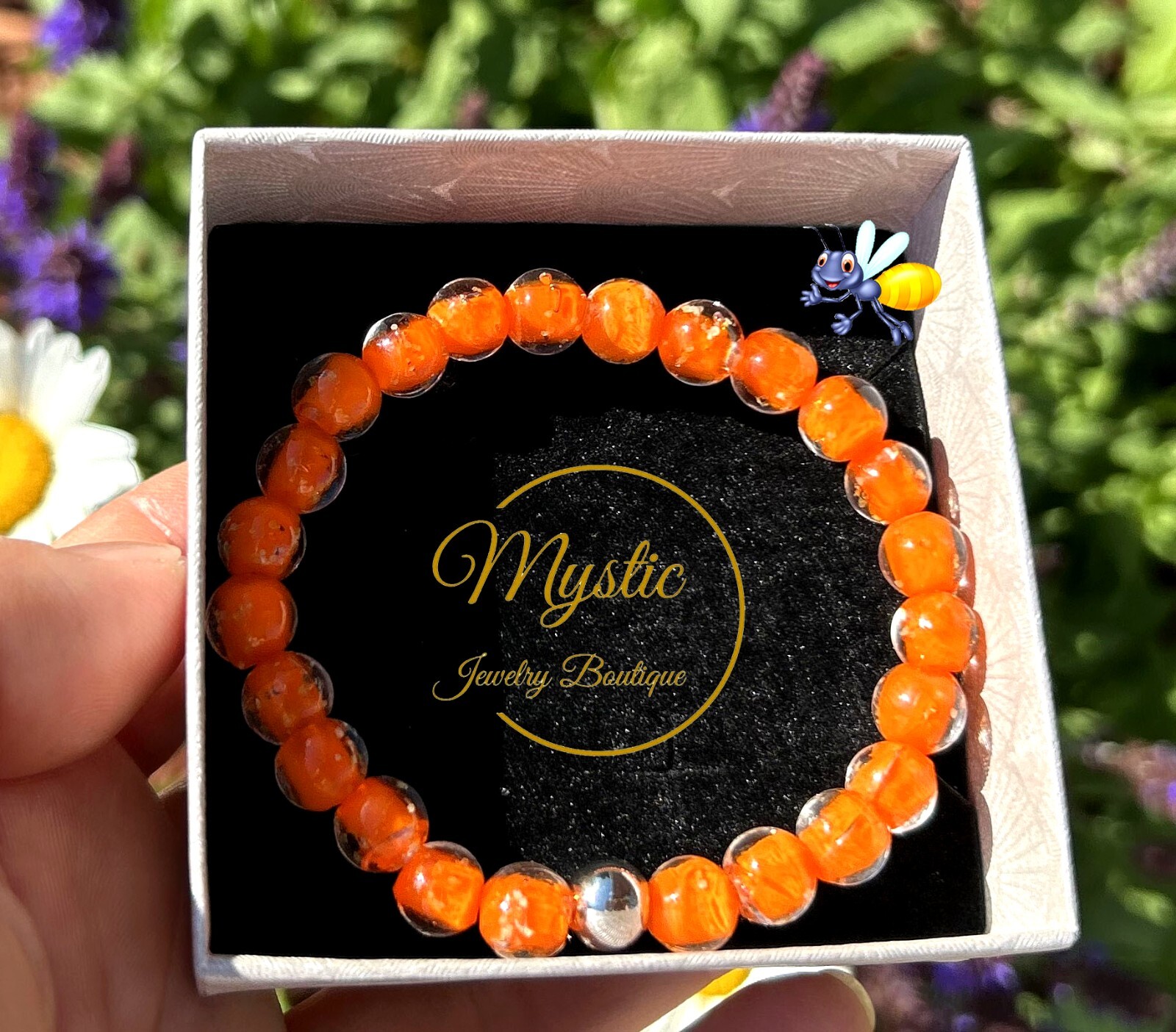 * New Colors * Mystic Firefly Bracelet Lampwork Luminous Glass Glow In The Dark