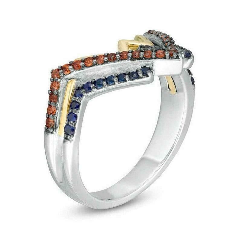 Wonder Woman Collection Ring Earring Pendant Set Blue Sapphire & Red Garnet