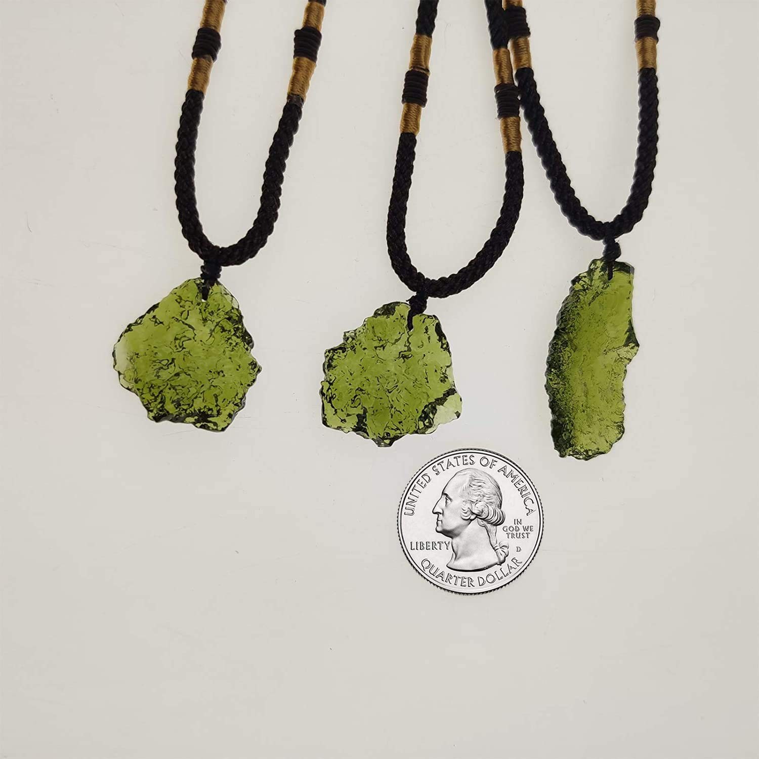 Moldavite Necklace for Men & Women, Handmade Irregular Stone Pendant