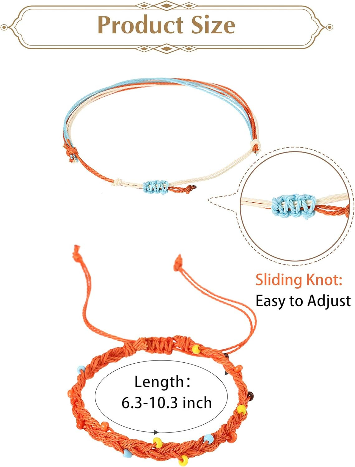 Hicarer 21 PC Surfer Wave Friendship Bracelet Set Waterproof Adjustable Boho Bea