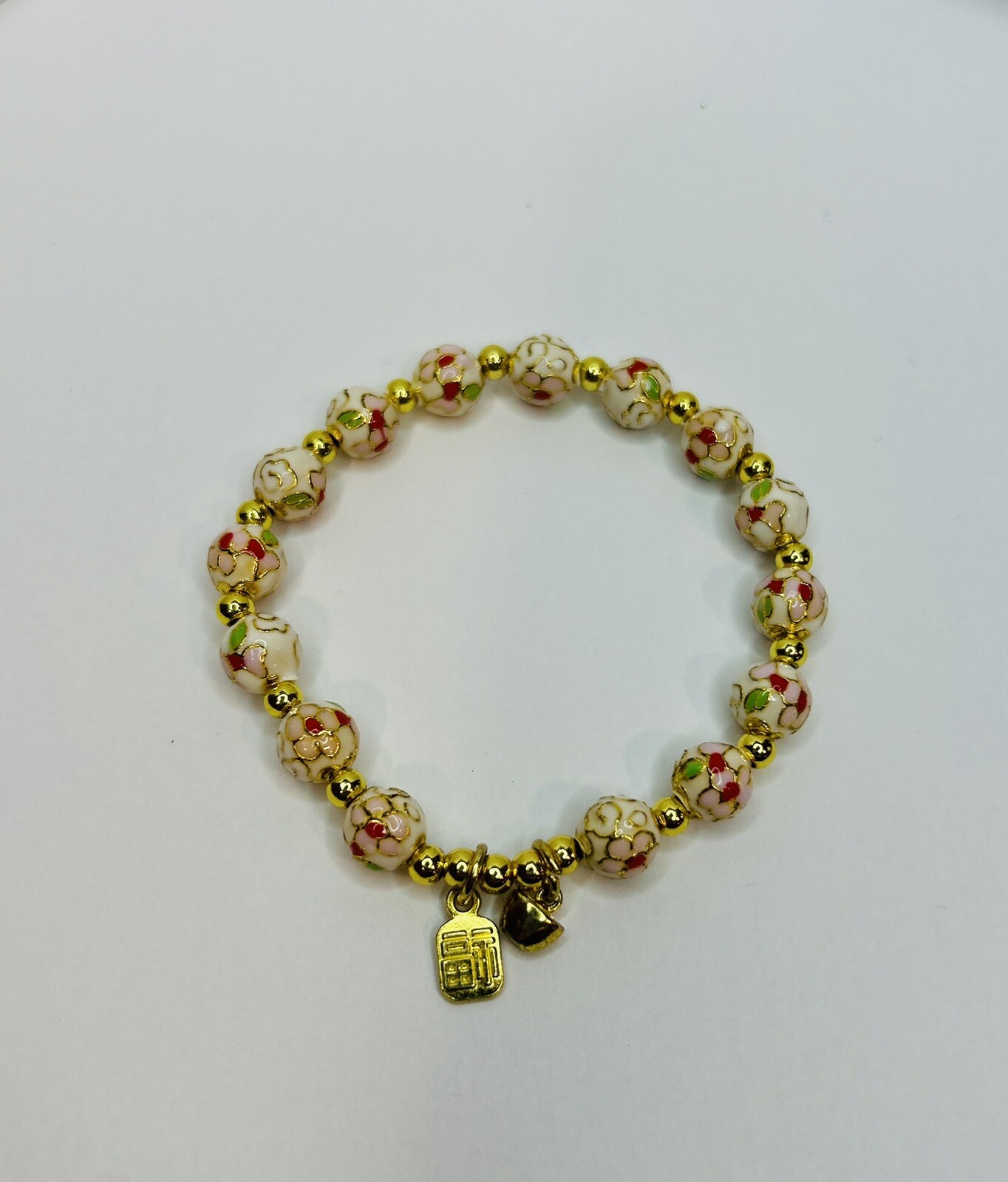 Cloisonne Flower Ceramic Bracelet Beads Palace Enamel Hand String Ethnic Style