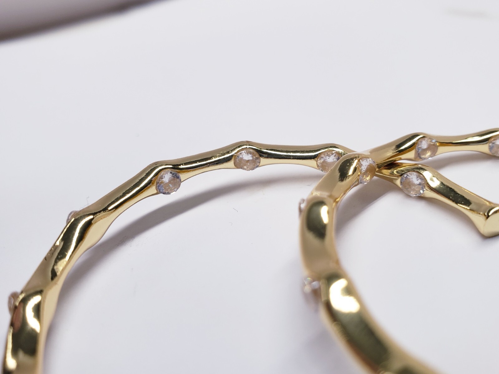 Jennifer Miller SPARKLE HOOP EARRINGS 14K Yellow Gold Plated