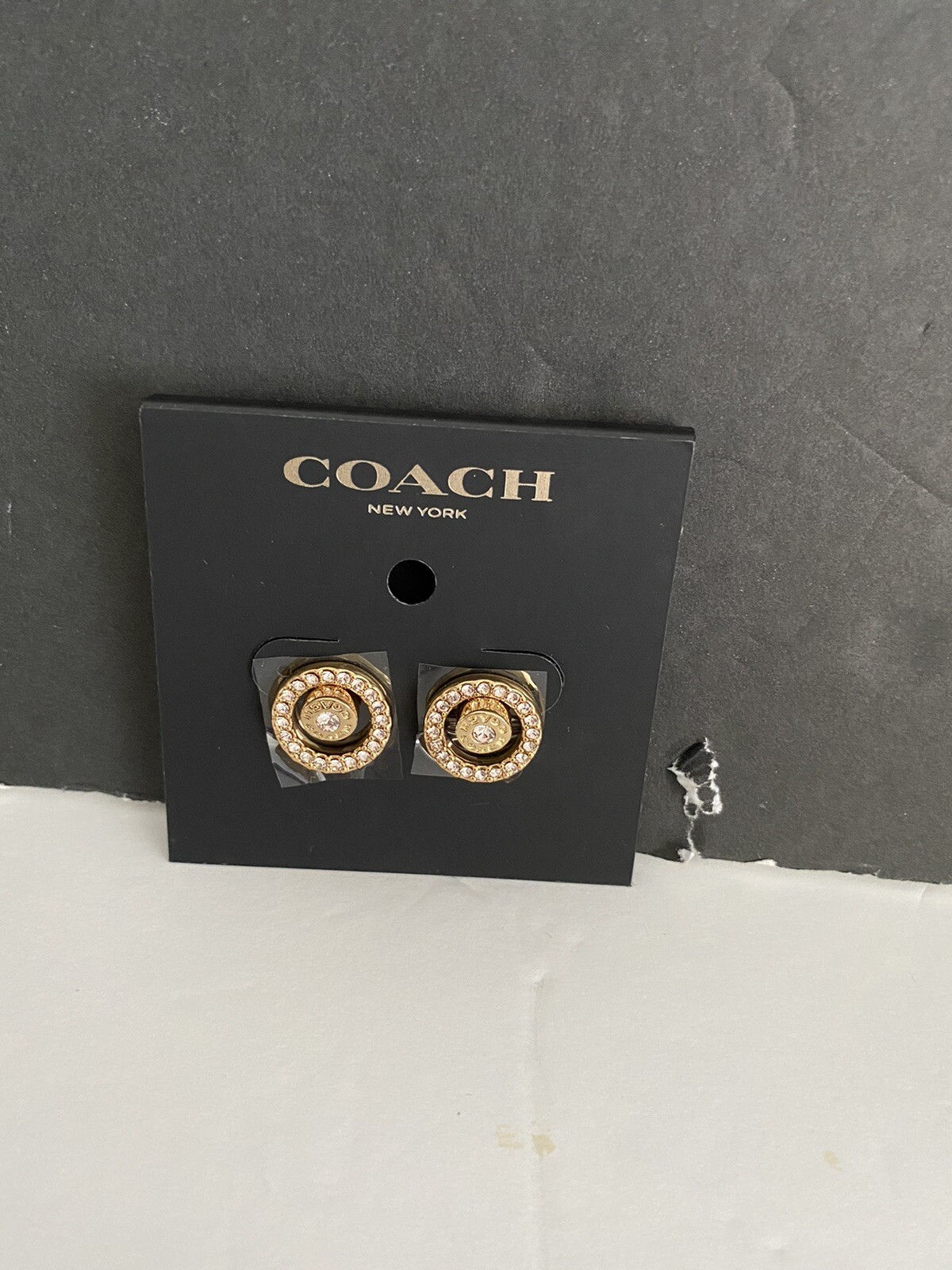 Coach Gold-Tone Open Circle Halo Stud Earrings F68009