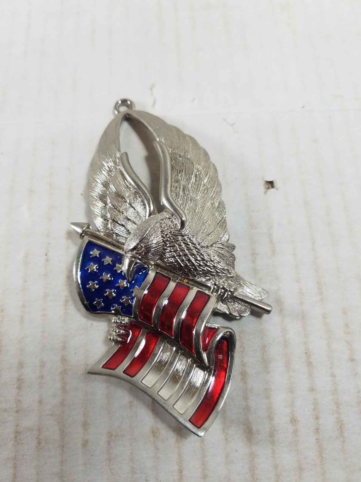 Gorham Eagle & Flag Patriotic Pendant UNITED WE STAND (VBM0752)